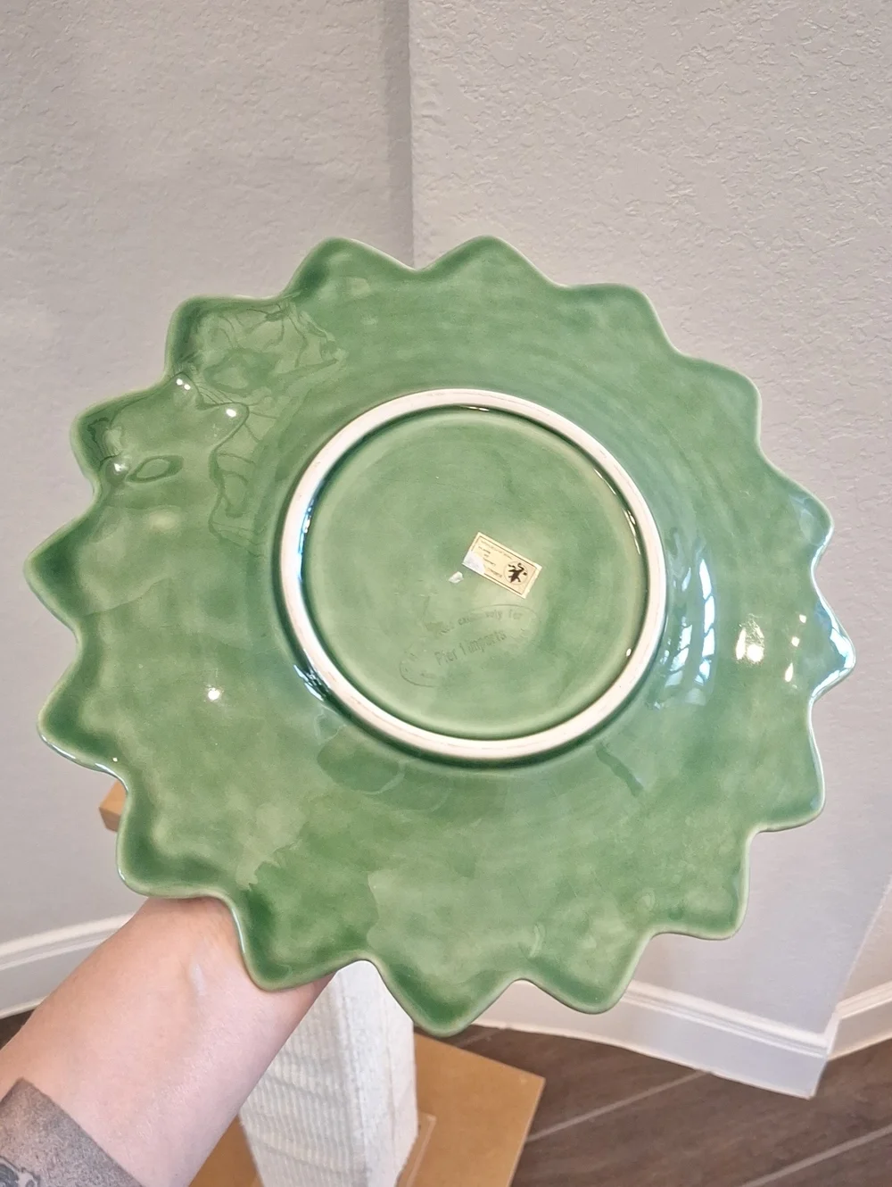 Bordallo Pinheiro For Pier 1 Majolica Cabbageware Plate Green